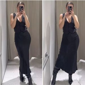 Zara Black Midi Dress with Vest